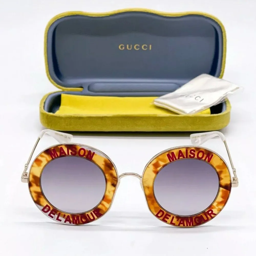 Sale! New Gucci Unisex 44mm Gold and Brown Sunglasses!